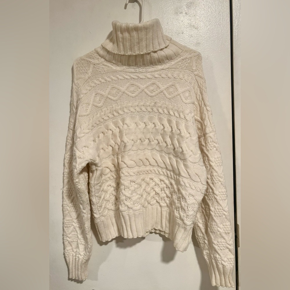 Cozy Cream Cable Knit Turtleneck Sweater